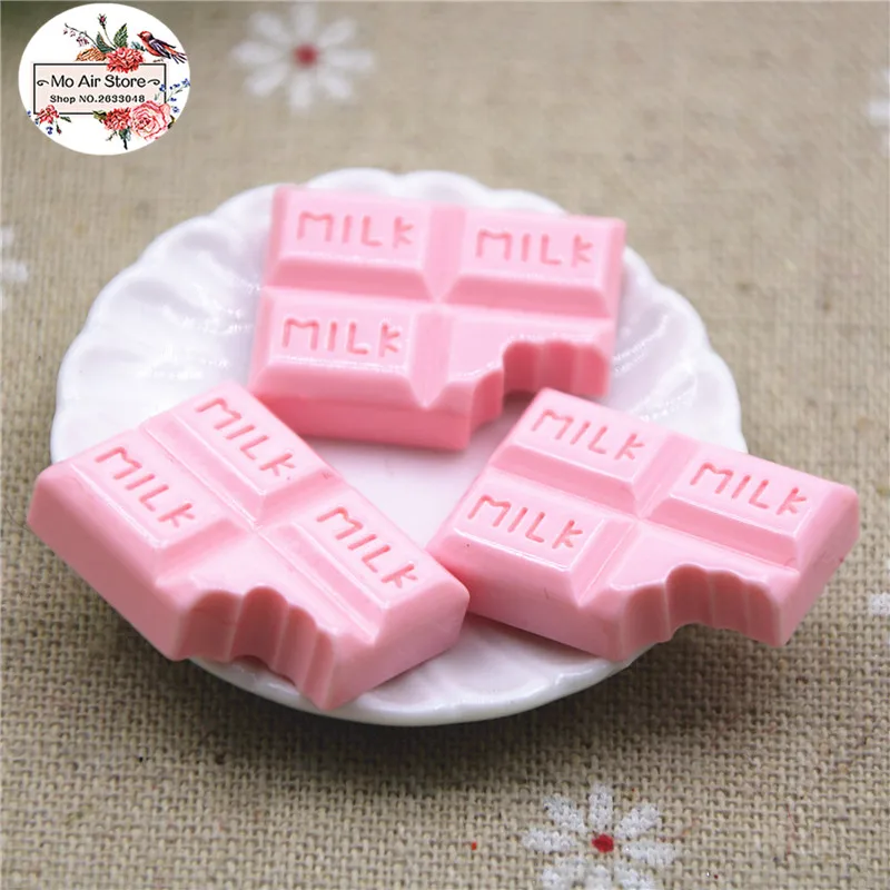 Миниатюрный пищевой крем/Розовые Шоколадные конфеты 10 шт. 20х26 мм полимерный