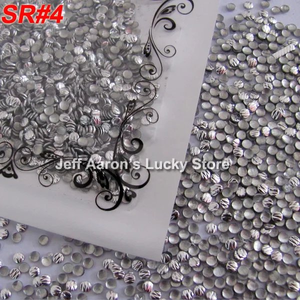 Резные круглые акриловые 3d металлические украшения для ногтей Стразы заклепки 4