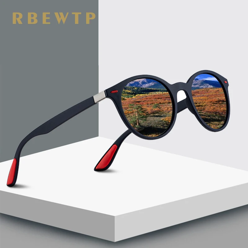 

Солнечные очки RBEWTP в круглой оправе UV400 для мужчин и женщин, Классические поляризационные солнцезащитные аксессуары для вождения, 2019