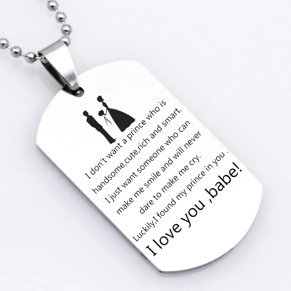 2018 модное женское ювелирное изделие из нержавеющей стали I Love You Babe ожерелье для