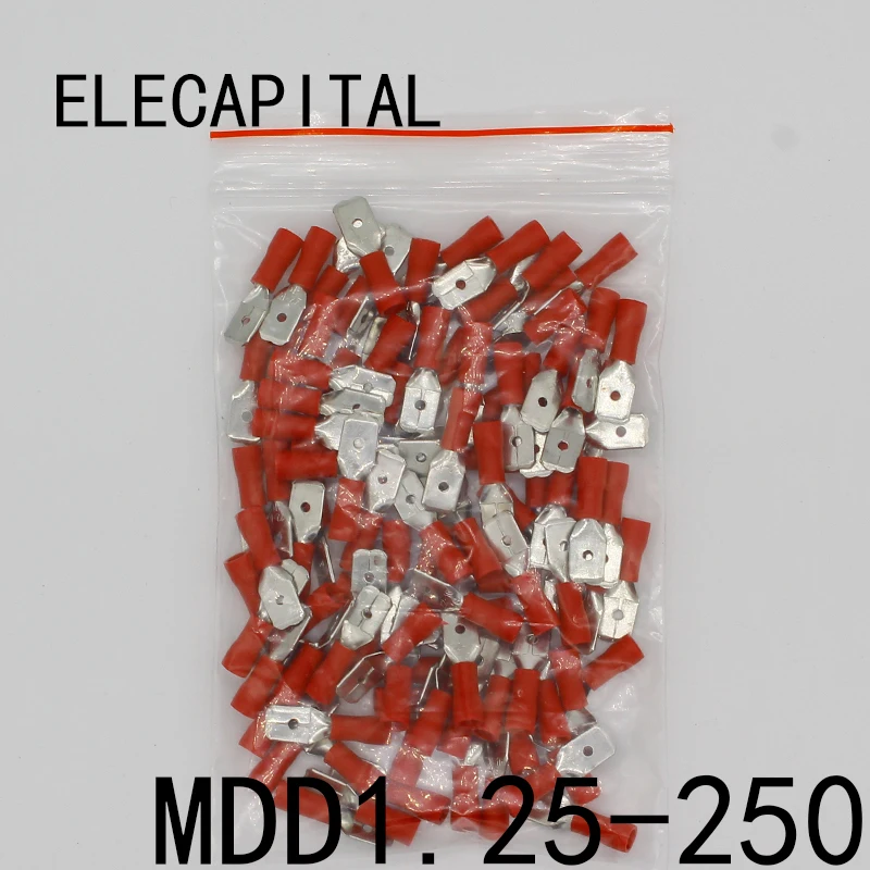 Быстроразъемные клеммы с изоляцией типа папа обжимная Клемма AWG MDD1.25 250 100 шт./упак.
