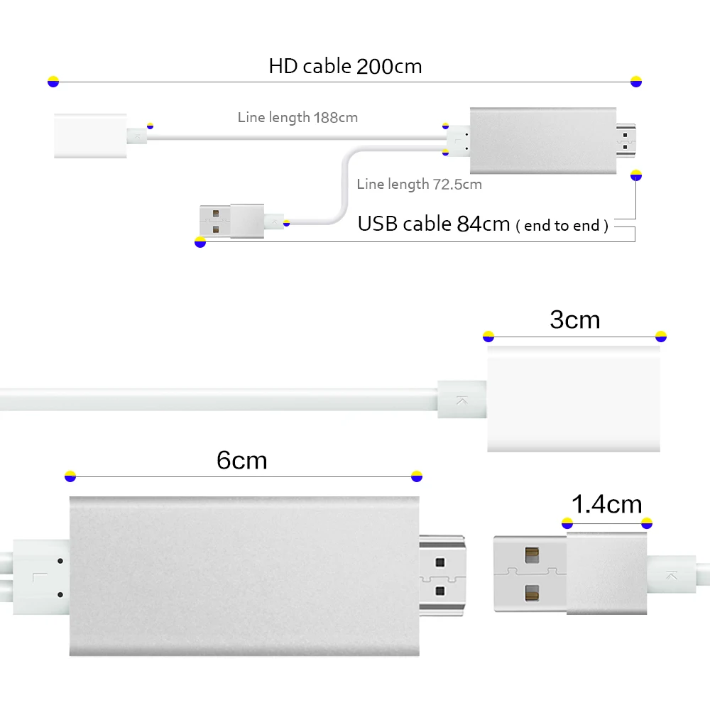HDMI ТВ карта кабель Поддержка AirMirror Airplay только для Apple IOS iPhone iPad iPod (кабель Lightning не