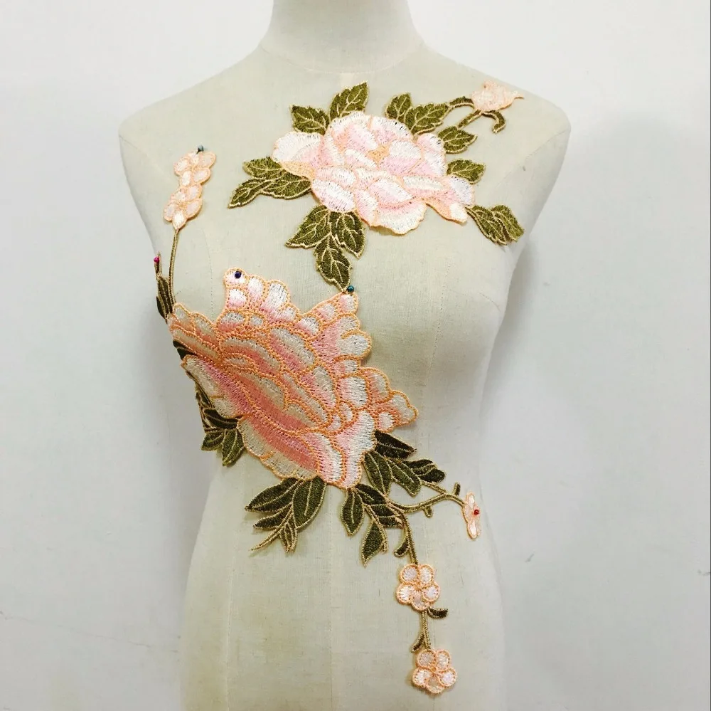 3D вышитая нашивка Цветы Наклейка для одежды куртка джинсы Кружевная аппликация