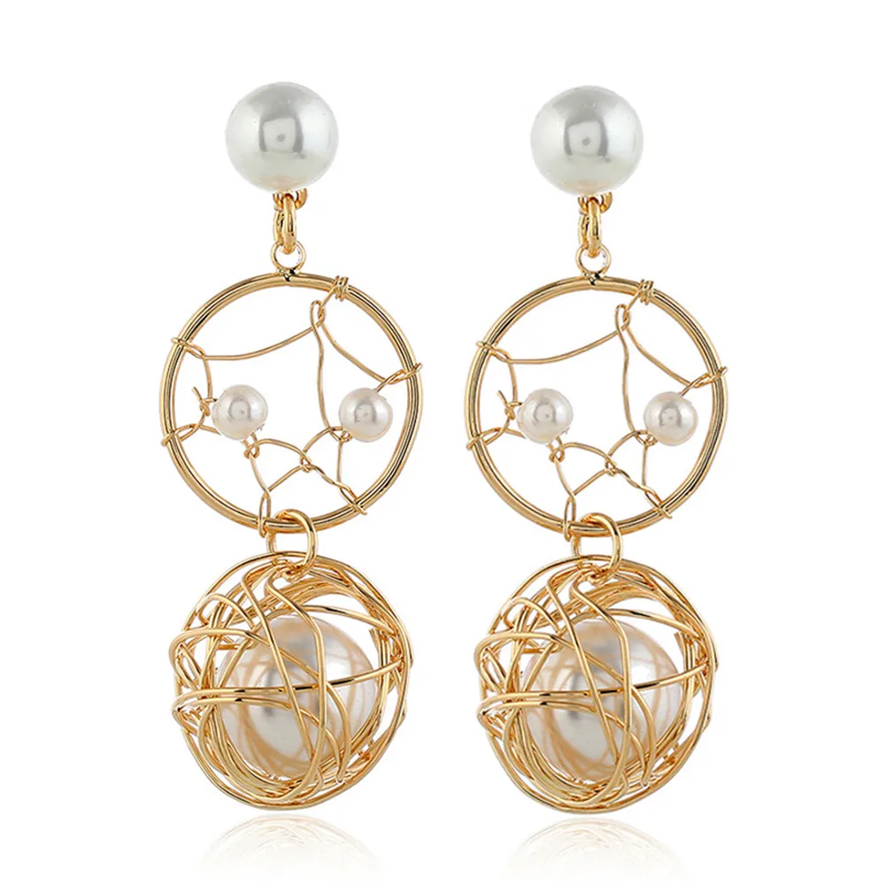 CRLEY новые массивные висячие серьги с птичьим гнездом золотые Ловец снов Имитация