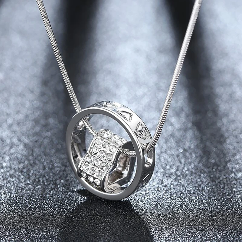 Time Runs CZ Love Necklace Party Tiny Heart for Women Gifts Women's Jewelry Necklaces | Украшения и аксессуары