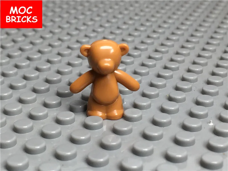 10 шт./лот MOC кирпичи животные мишка тедди без узора подходит для 98382pb001