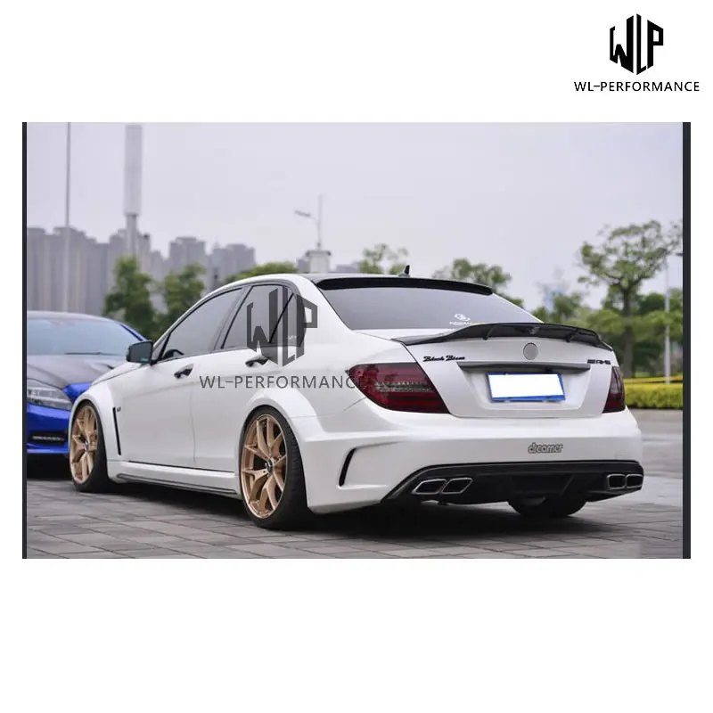W204 C300 C63 FRP Неокрашенный широкий автомобильный комплект кузова передний задний бампер боковые юбки капот двигателя для Mercedes-Benz W204 06-12