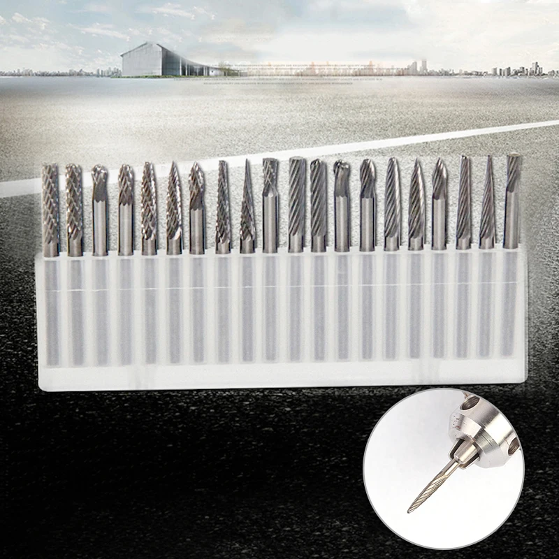 20 шт. 3 мм хвостовик Вольфрамовая сталь твердосплавные роторные файлы Алмазные
