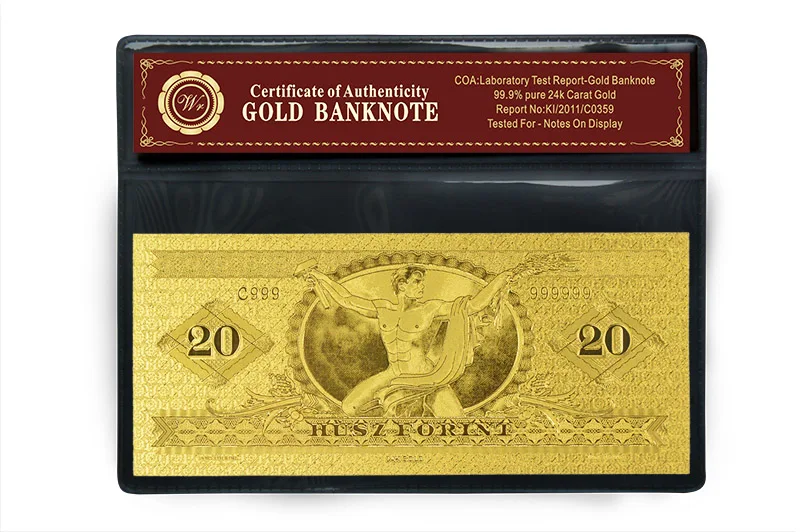 Банкноты для банкнот венгские 20 форинтов банкноты из металла в качестве красивых