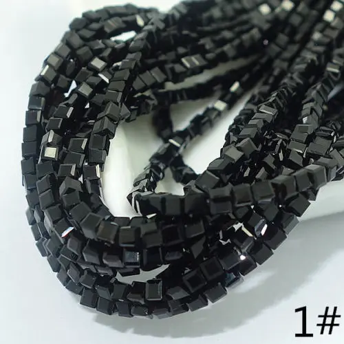 1 black 200 шт кубические квадратные Хрустальные стеклянные бусины 2 мм DIY браслет серьги для изготовления ювелирных изделий - Цвет: 1 black