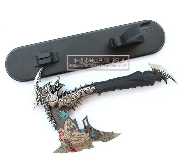 S0182 вампир демон SKULL DRAGON FANCY AXE AX черная кожаная ручка с подставкой 12 дюймов|handle