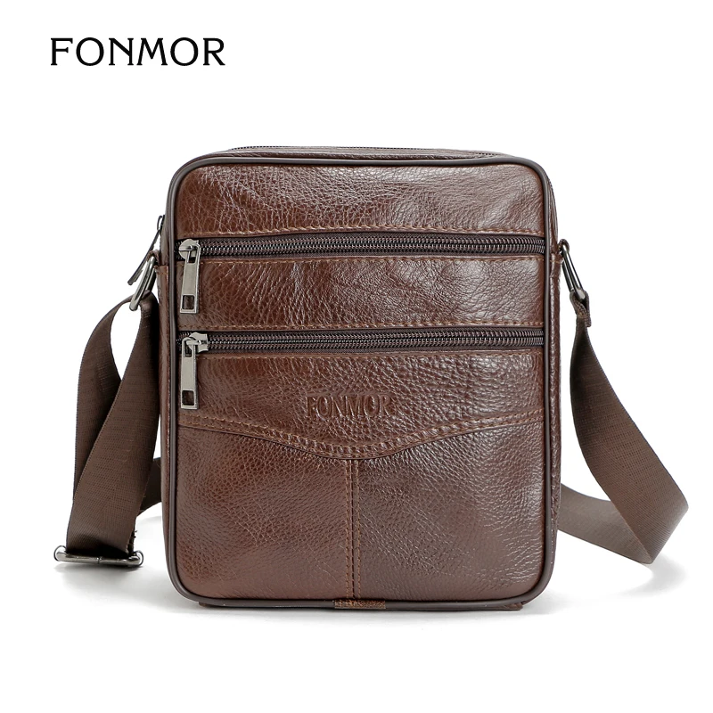 FONMOR Retro Vintage Leather Men Messenger Bags Shoulder Cross-body Patchwork Cowhide Bolsa |