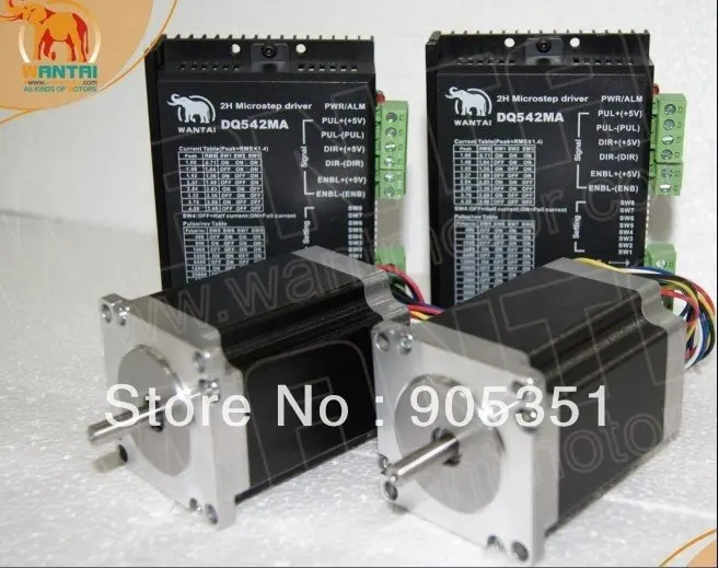 Лидер продаж! Wantai 2 осевой шаговый двигатель Nema 23 57BYGH633 270oz in + Драйвер DQ542MA 4.2A 50V