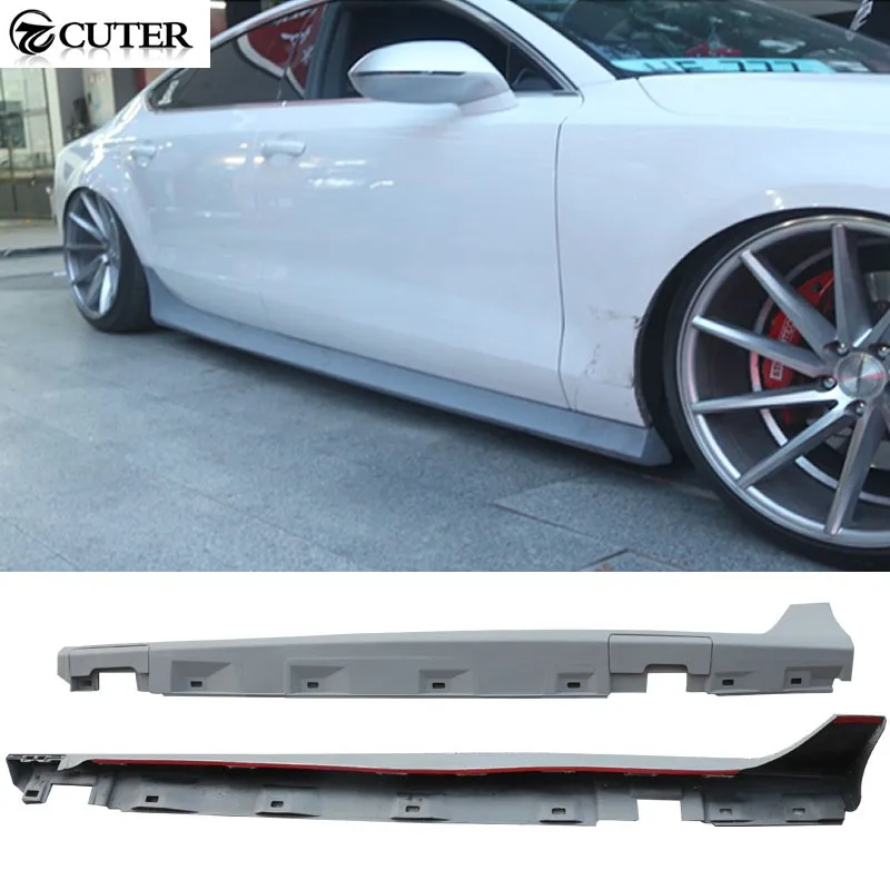 A7 RS7 стиль PU авто боковые юбки обвес для Audi A7 RS7 2011