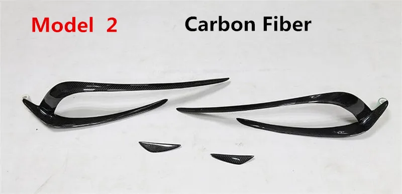 Model 2 Carbon Fiber Стержни из углеродного волокна и ABS передний спойлер противотуманная фара Накладка для Mercedes Benz A класс W176 A45 A180 A200 A260 2013 - Цвет: Model 2 Carbon Fiber