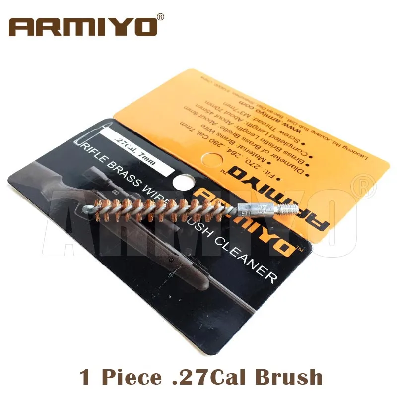 1x .27Cal Brush Armiyo набор кистей для стрельбы из пистолета, винтовки, ружья, охотничий баррель, чистящий комплект(выберите калибр) винтовая резьба m4 8-32 - Цвет: 1x .27Cal Brush