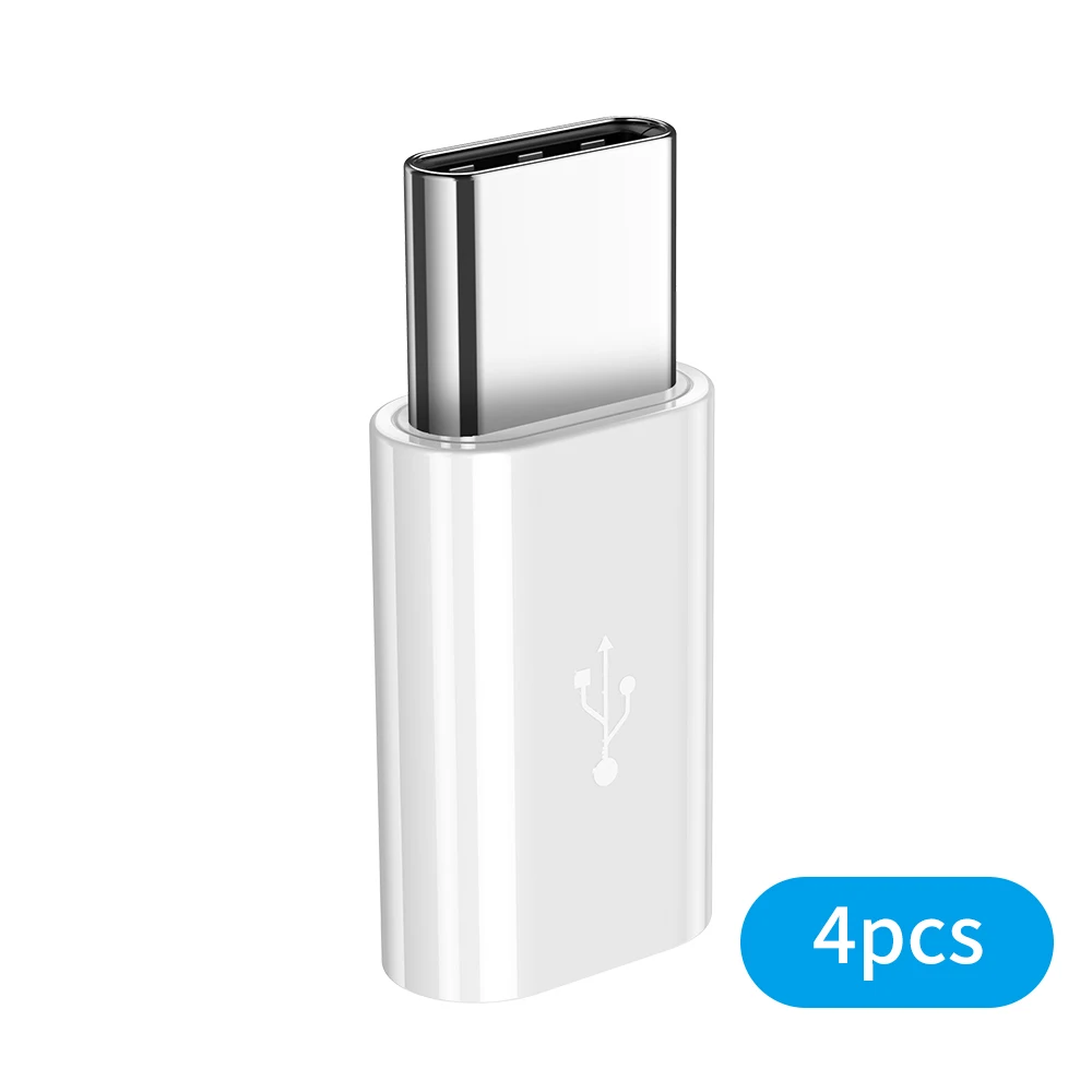White 4PCS USB raxfly type C OTG адаптер для samsung S10 Micro USB мама к type C папа адаптер синхронизации данных USBC зарядное устройство для Macbook Xiaomi - Цвет: White 4PCS