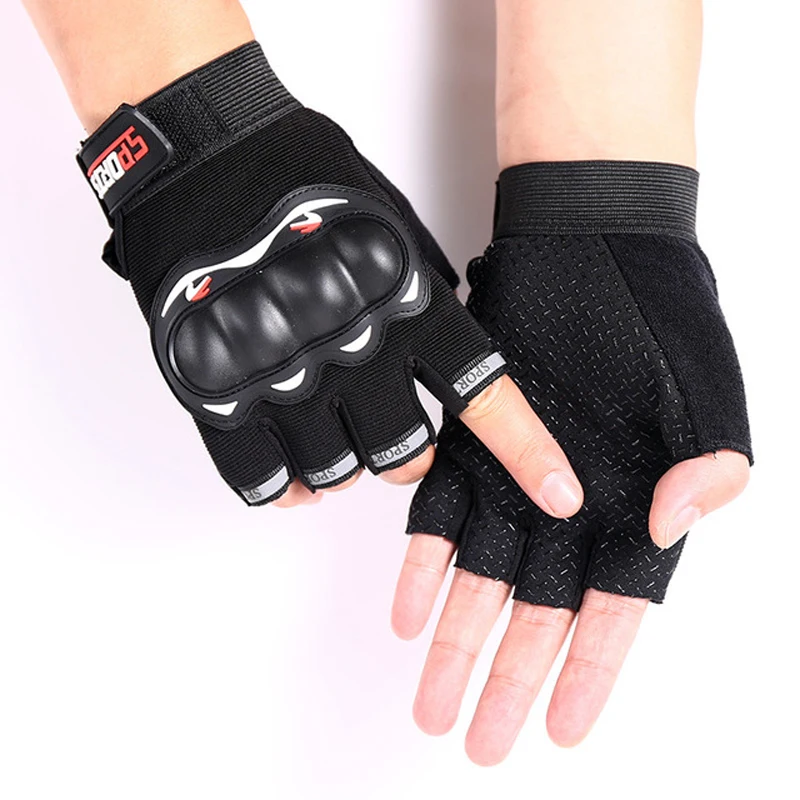 CANDOMOM Для мужчин женщин половины палец перчатки мотоцикл езда на велосипеде