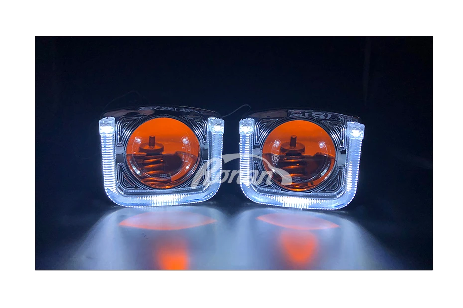 Ронан 2,5 ''Мини HID Bi xenon H1 проектор Рассеиватель фары U halo белый Ангел Дьявол глаза кожухи Тюнинг автомобилей H4 H7 налобный фонарь