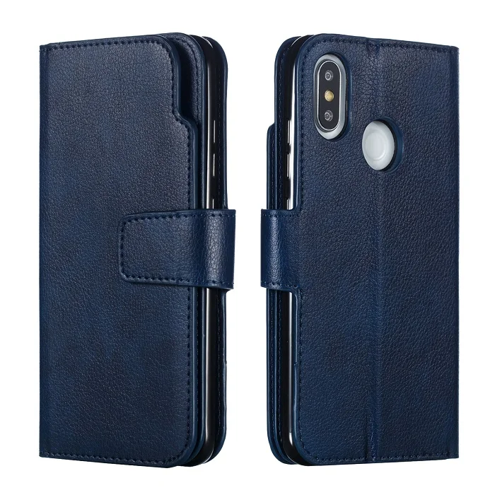 Кошелек кожаный чехол для телефона для Xiaomi mi 8 Lite чехол для телефона s для Xiao mi Red mi Note 7 Note 6 Pro 6A Note4 4X Note 5 Pro EE mi A - Цвет: blue