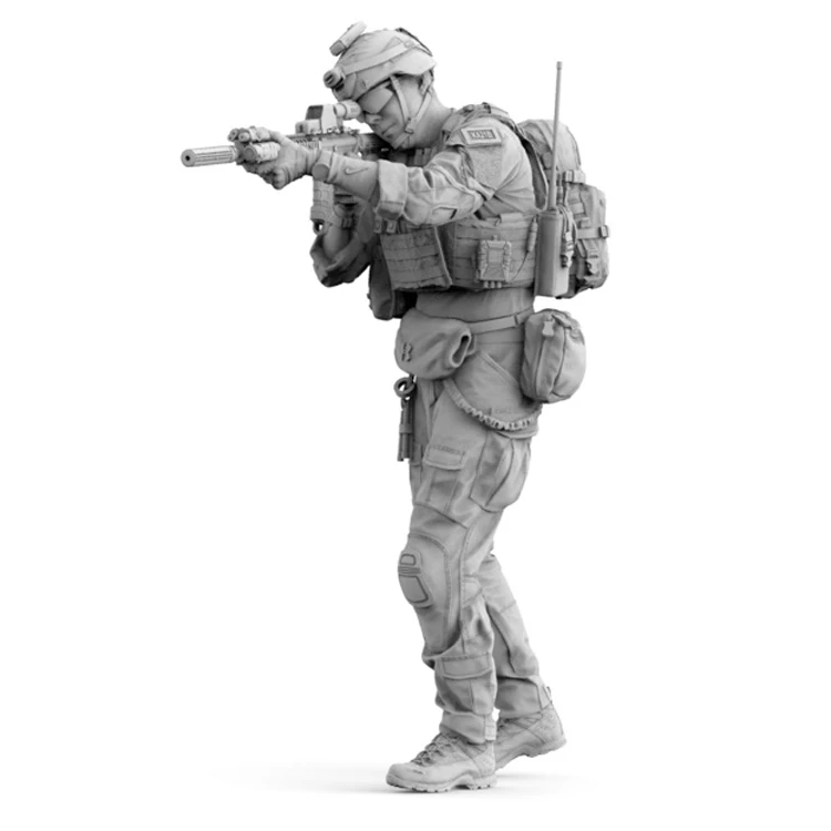 1/35 масштаб Неокрашенная полимерная фигурка американский солдат GK фигурка|Наборы