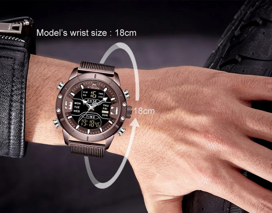 Топ бренд NAVIFORCE мужские часы люкс Хронограф светодиодный спортивный военный водонепроницаемый наручные часы мужские relogio masculino
