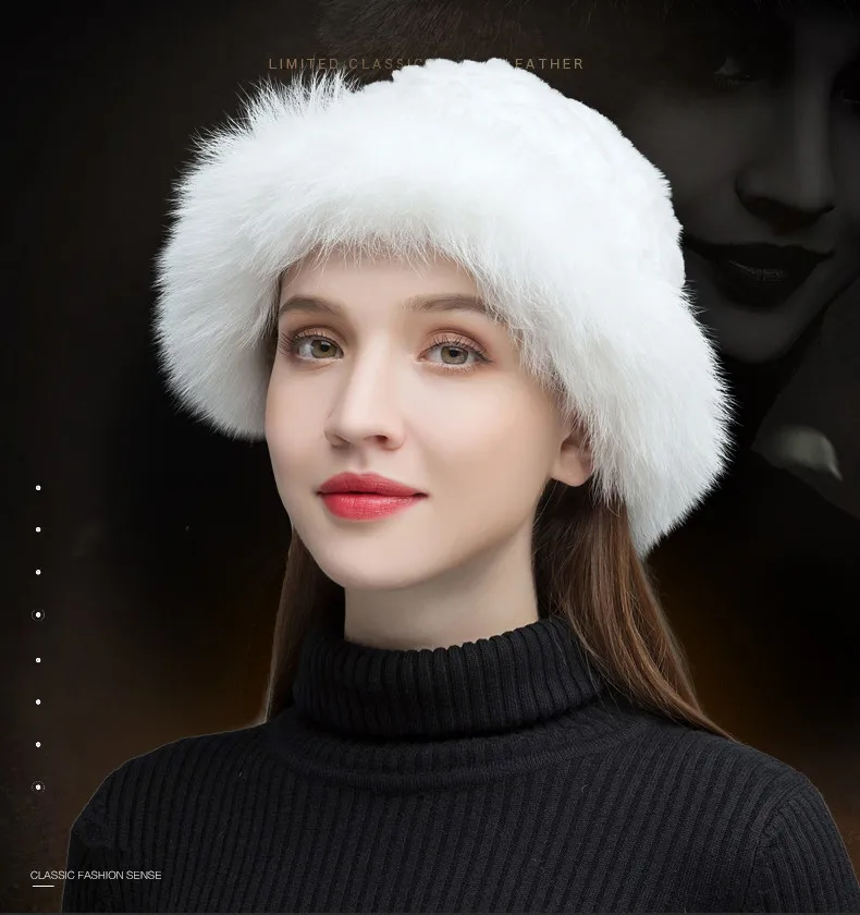 Gours меховые шапки для женщин, черный Настоящий мех кролика, шапки для женщин из лисьего меха, модная шапка, теплая зимняя Новинка GLH025