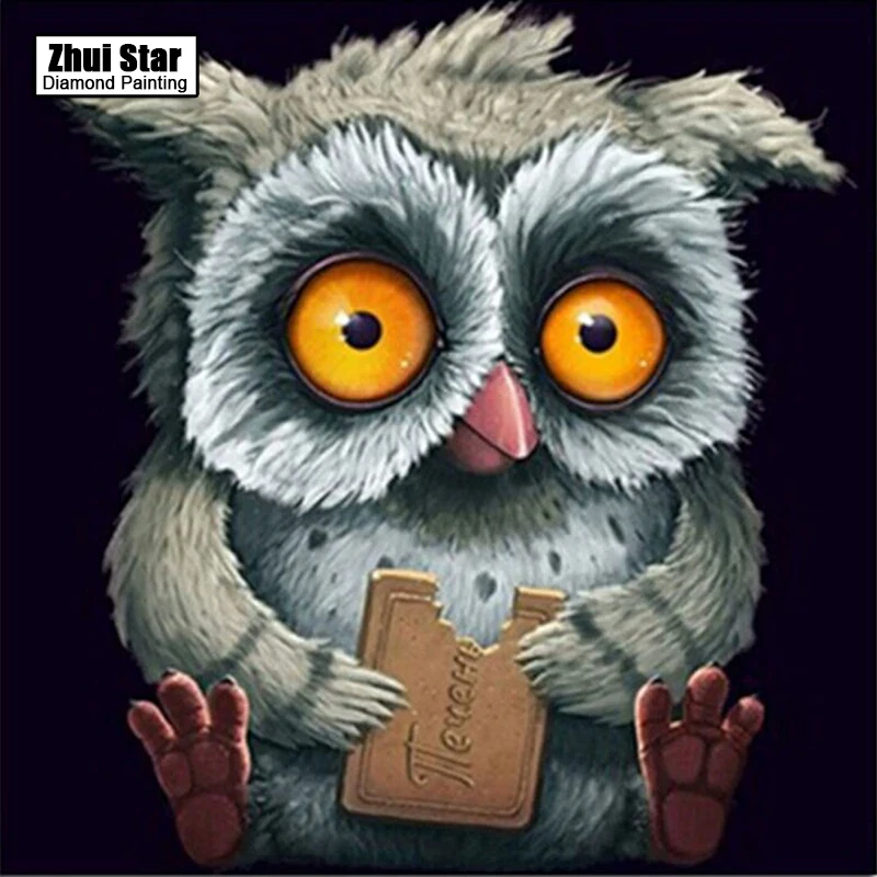 5D DIY алмазная живопись икона Совы полная круглая Алмазная вышивка крестиком