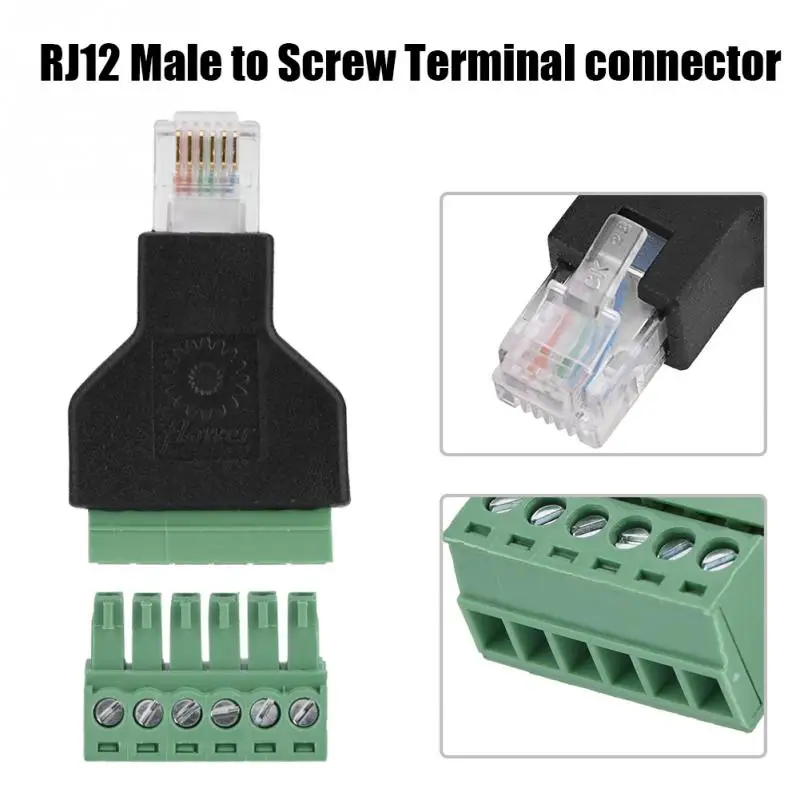 Коннектор адаптера Ethernet RJ12 6P6C папа 6 Pin|Соединители| |
