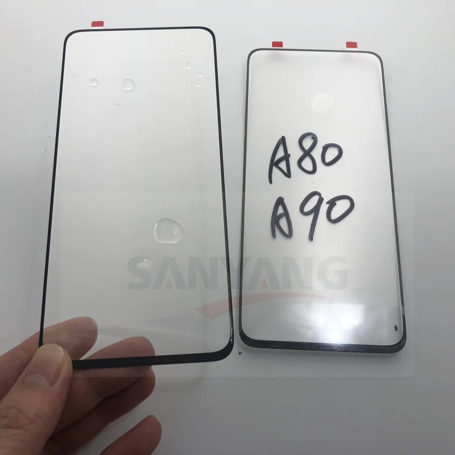 10 шт. внешнее стекло для Samsung Galaxy A80 A90 A905 A805F ЖК Сенсорная панель Переднее Внешний