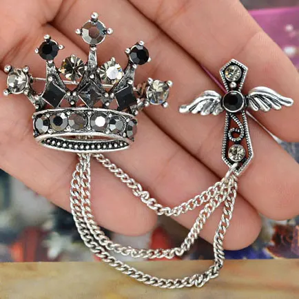 Мужская брошь в виде креста TZ364 | Украшения и аксессуары