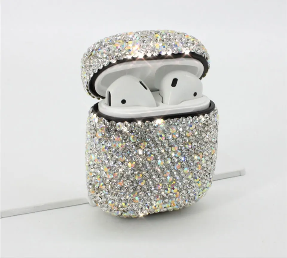 Роскошный Алмазный декоративный чехол для Apple AirPods аксессуары беспроводные Bluetooth