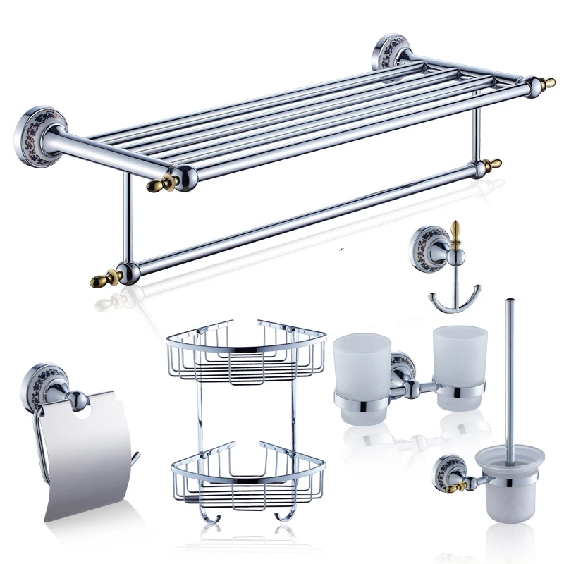 Набор металлических хромированных принадлежностей для ванной комнаты набор