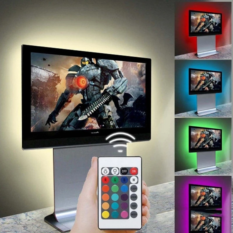 1 комплект DC 5V USB 30 светодиодный/m 5050 RGB не водонепроницаемая гибкая светодиодная