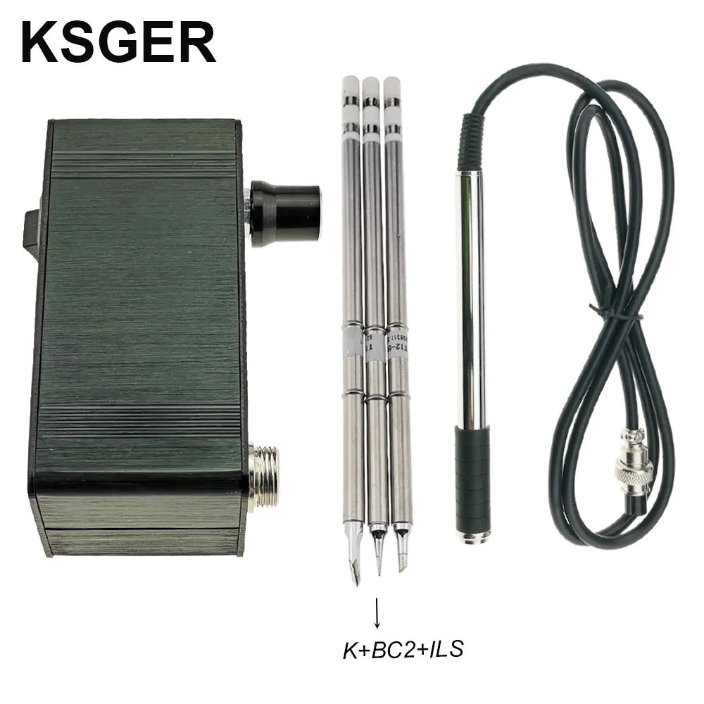 Sets 6 KSGER мини T12 паяльная станция STM32 V2.1S OLED DIY Быстрый нагрев сварочные инструменты FX9501 ручка из алюминиевого сплава T12 железные наконечники - Цвет: Sets 6