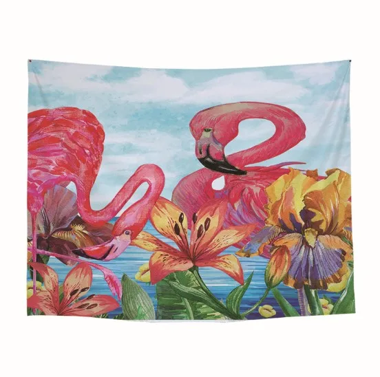 CAMMITEVER Flamingo Tapestry Wall Art Tapestries Tropical Home Decorative Door Curtain Living Room Bedspread Sheet Table Cloth | Дом и сад