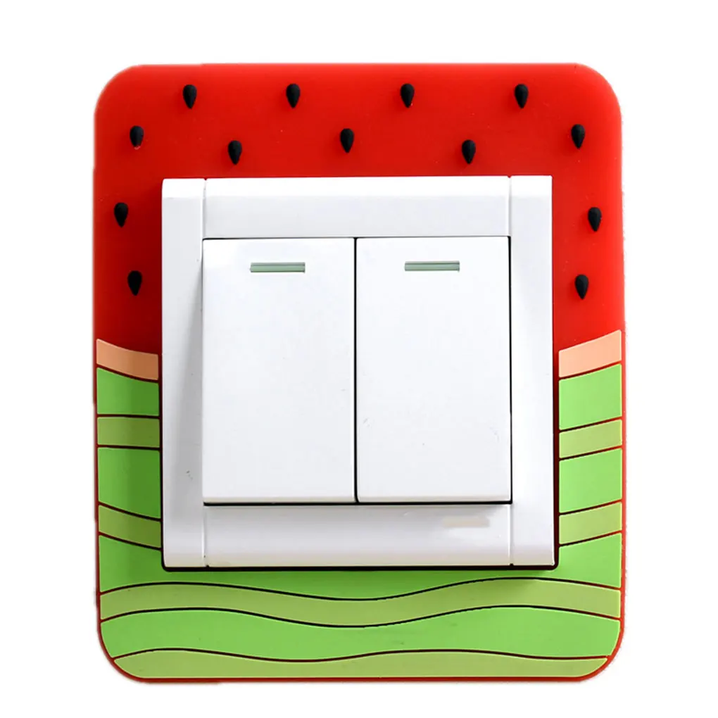 watermelon Мультяшный моющийся светящийся светильник с выключателем, без пасты, защитный чехол, Наклейки для декора комнаты - Цвет: watermelon