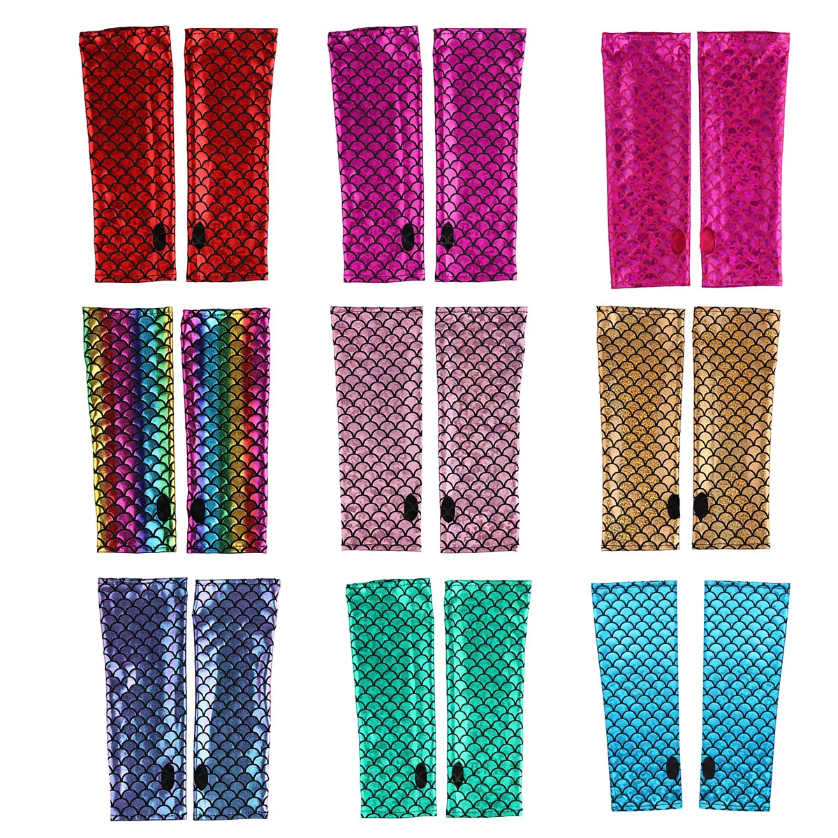 Женские перчатки русалки без пальцев с рыбьей чешуей|Костюмы для девочек| |