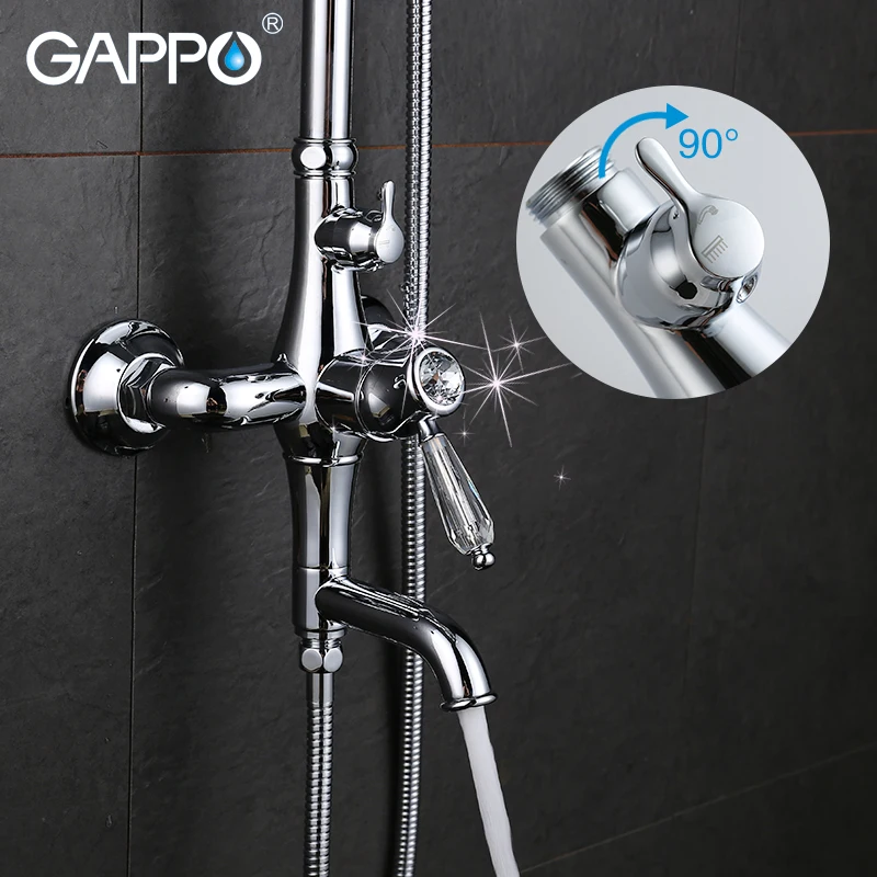 Гаппо Смесители Для Душа Кристалл воды смеситель латунь ванной для мойки