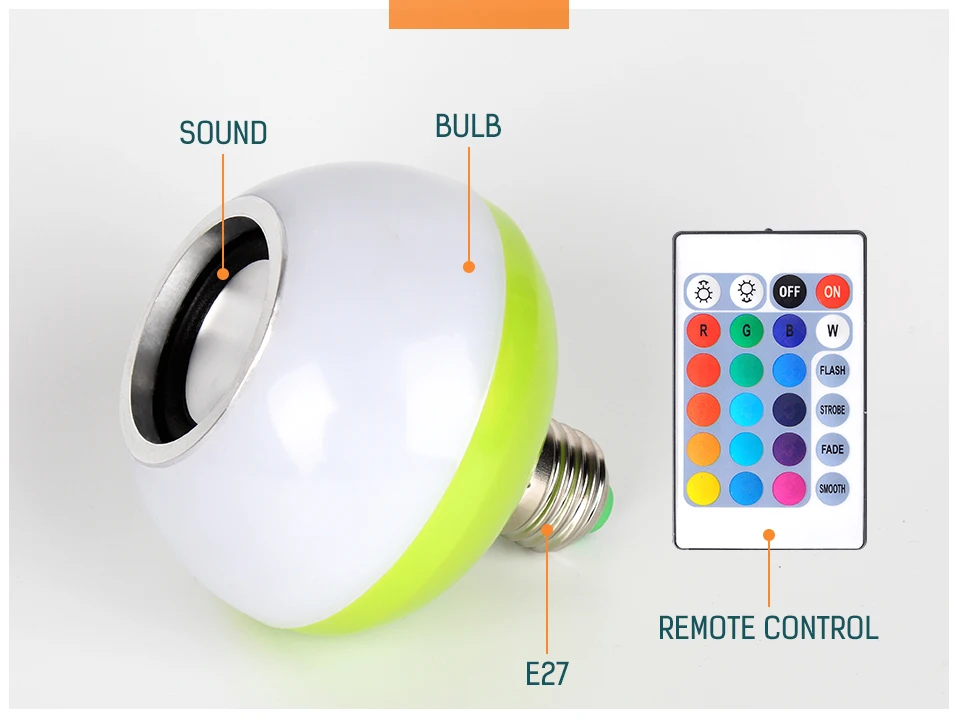 Светодиодный Bluetooth Динамик музыкальные лампочки 10 Вт 110 V-265 V Беспроводной дистанционного Управление Цвет изменение светильник лампа RGB+ белый Bluetooth звук лампы