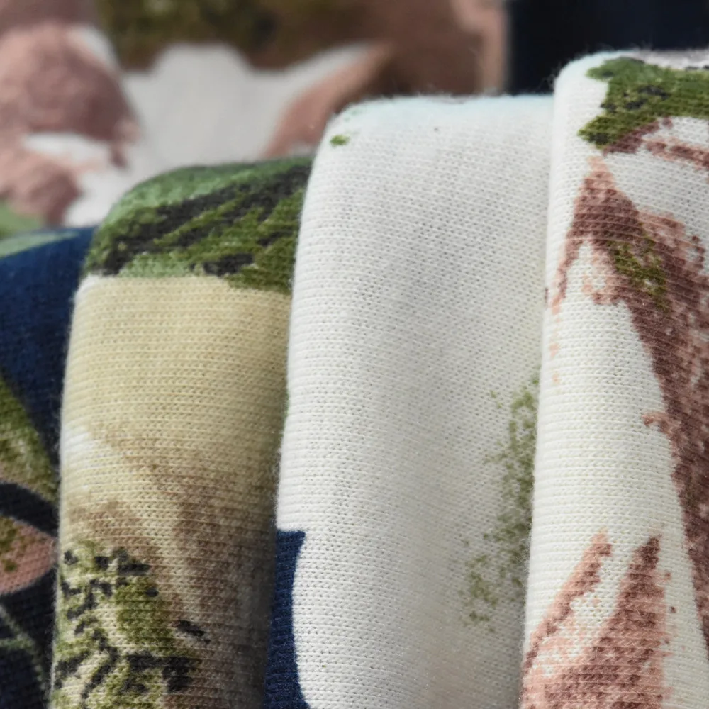 2018 big flower printed fashion garment jersey fabric for sewing women's pant dress skirt socks T-shirt wholesale 165cm*100cm | Дом и сад