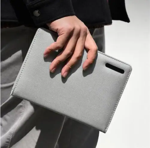 Серый Xiaomi Mijia Kaco Noble paper NoteBook из искусственной кожи со слотом для карт, кошелек, книга для офиса, путешествий, студентов, с ручкой и чехол - Цвет: Серый