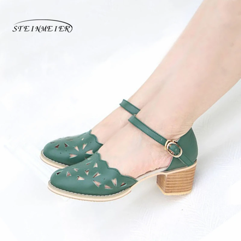 Женские сандалии оксфорды винтажные туфли из натуральной кожи на высоком