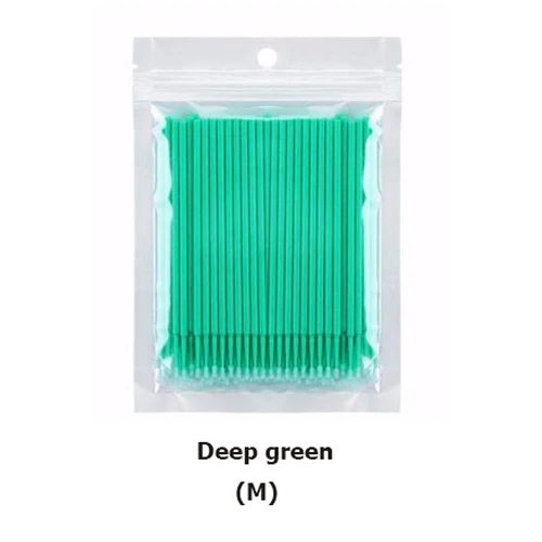 Deep green X 100pcs NATUHANA 100 шт Одноразовые микро кисти ресницы человека Расширение Удаление ресниц тампон микро щетка для наращивания ресниц Инструменты - Handle Color: Deep green X 100pcs
