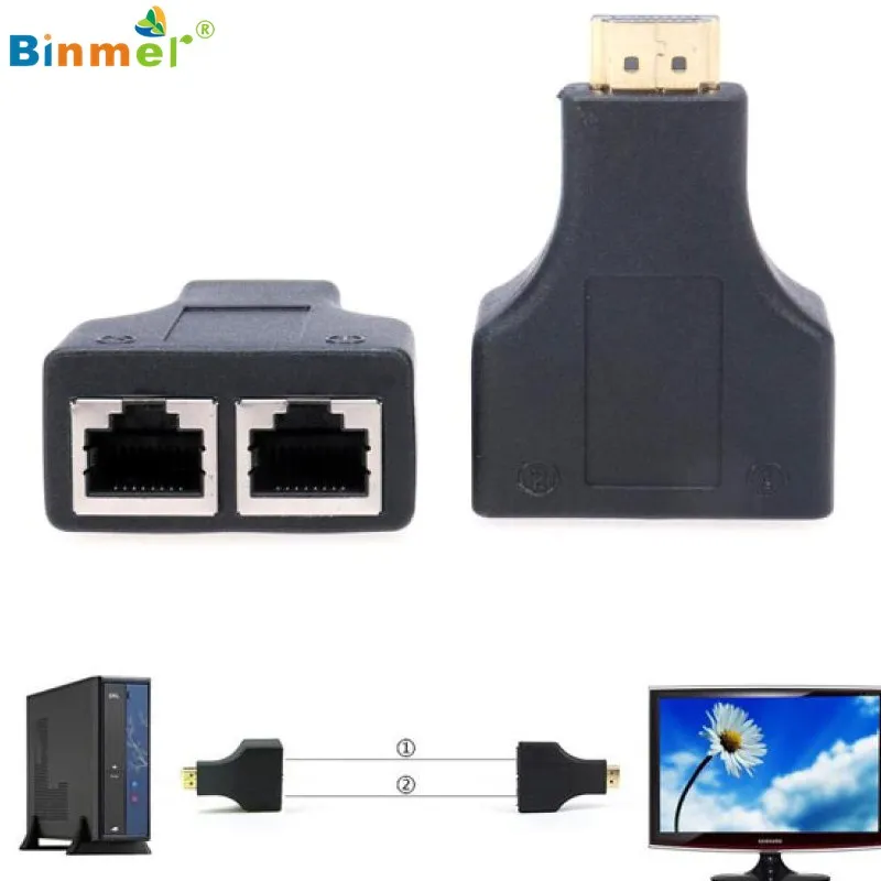 Высокое качество 1 пара HDMI по RJ45 Cat5e Cat6 UTP LAN Ethernet балун Extender Ретранслятор 1080 P 3D