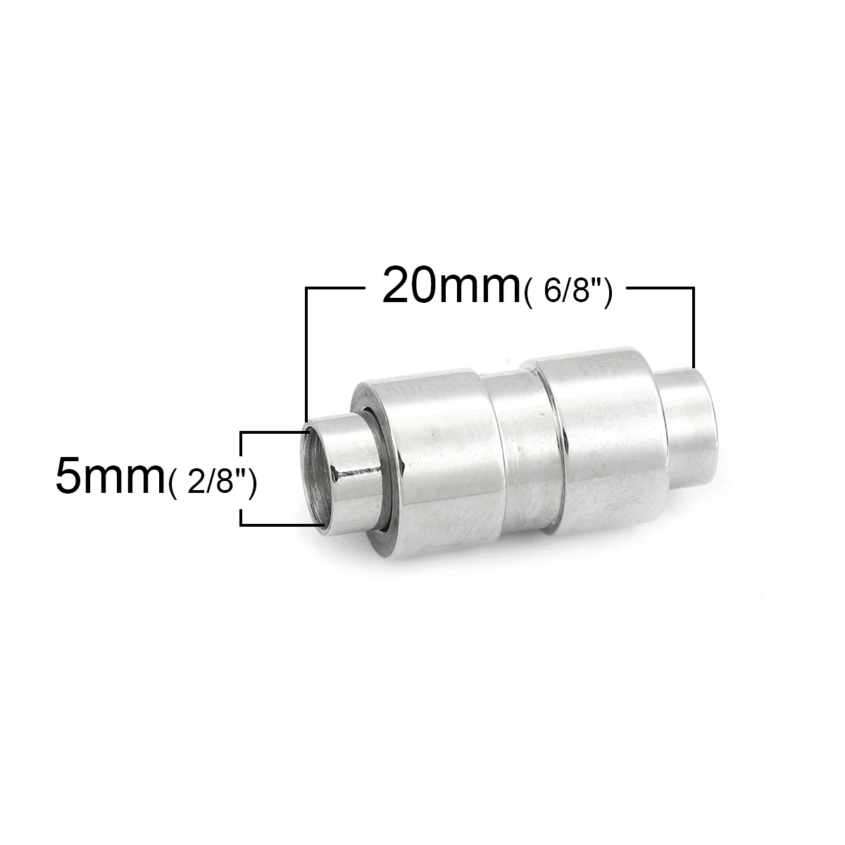DoreenBeads 304 магнитные застежки из Нержавеющей Стали Вогнутые цилиндрические