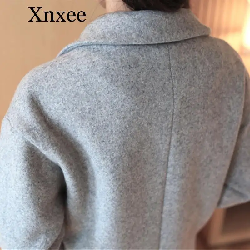 

Xnxee 2019 New Korean Women Woolen Jacket Female Casual Cotton-padded Winter Coat Cartoon Embroidery Wool Coat