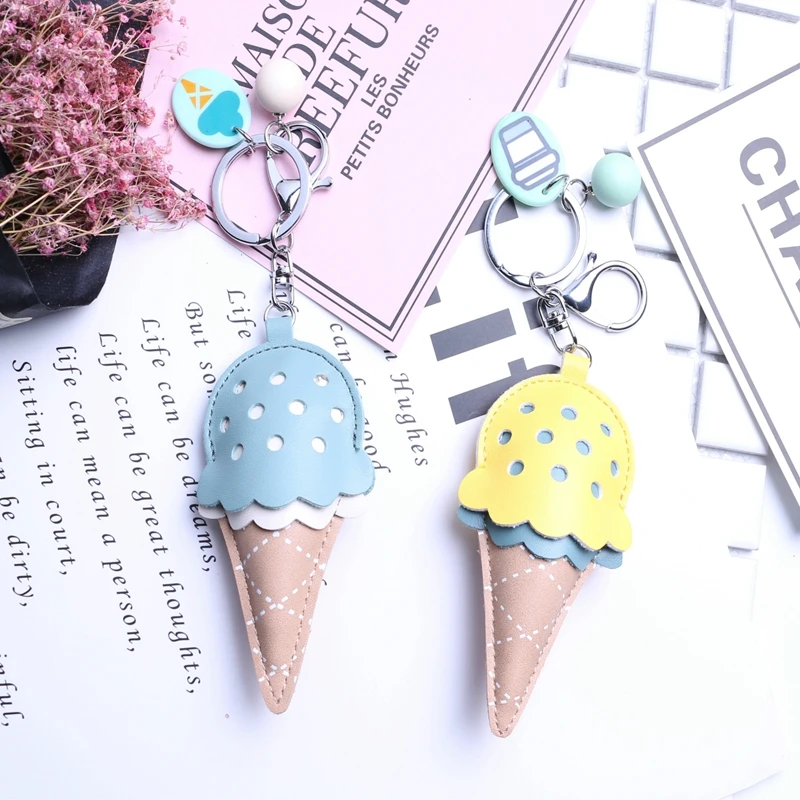 Креативный брелок для ключей из искусственной кожи ручной работы &quotмороженое&quot