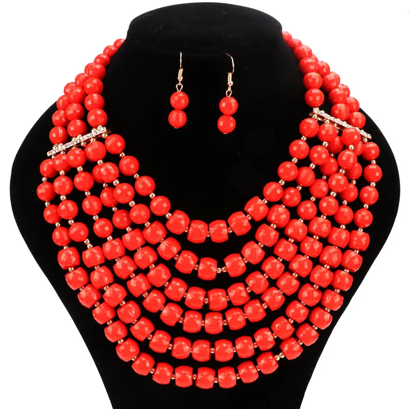 Женские африканские бусы ювелирные наборы вечерние свадебные аксессуары набор