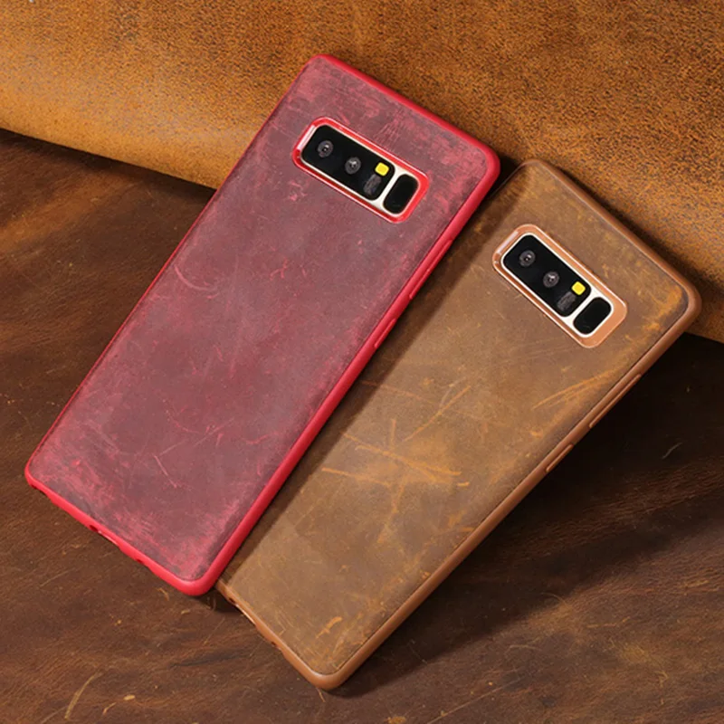 Чехол из натуральной кожи для телефона Samsung Galaxy Note 10 9 8 чехол Crazy Horse кожаная задняя